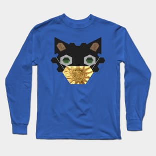 Black Cat Wearing Sunny #2 mask Long Sleeve T-Shirt